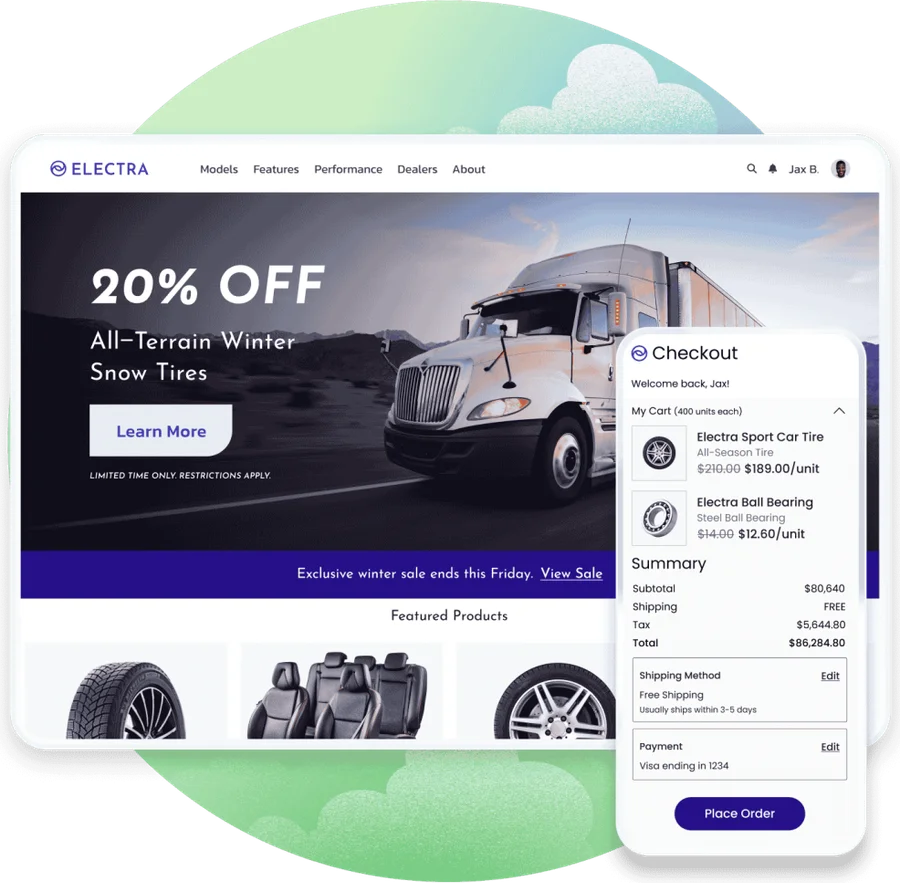 Commerce Cloud - B2B storefront with checkout and product catalog