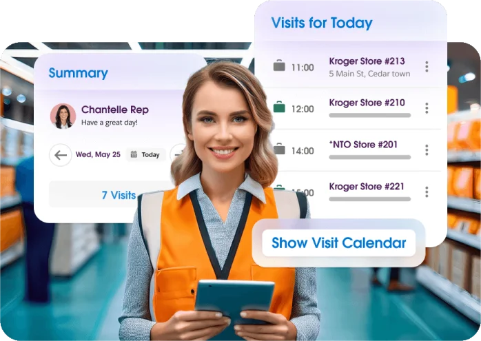Experience Cloud - Store visits, rep summary, and calendar