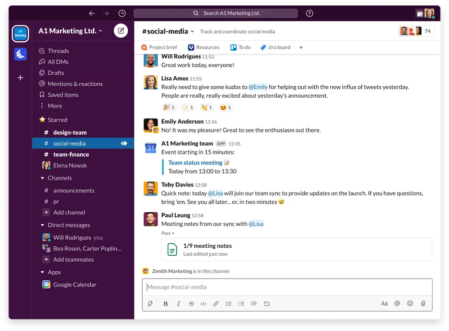 Slack desktop interface